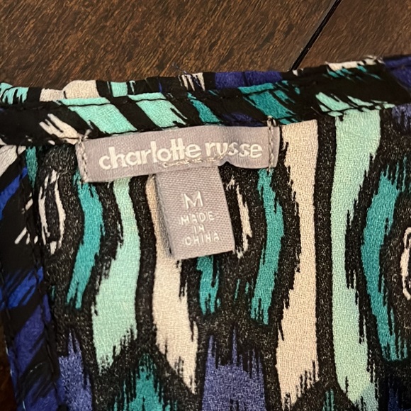 Charlotte Russe crop top with elastic bottom. Gold decor buttons on shoulders. M - Picture 8 of 10